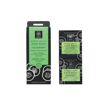 Apivita Express Beauty Face Mask Cucumber Μάσκα Προσώπου Με Αγγούρι Για Εντατική Ενυδάτωση 2x8ml