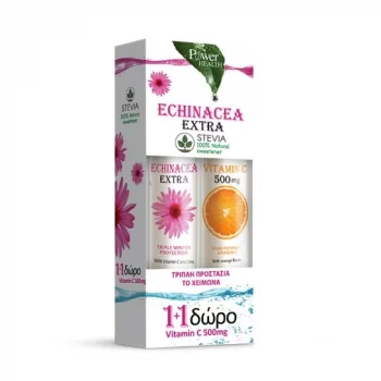 Power Health Echinachea με Γεύση Λεμόνι 24 Αναβράζοντα Δισκία & Δώρο Βιταμίνη C 500mg  20 Αναβράζοντα Δισκία με Γεύση Πορτοκάλι