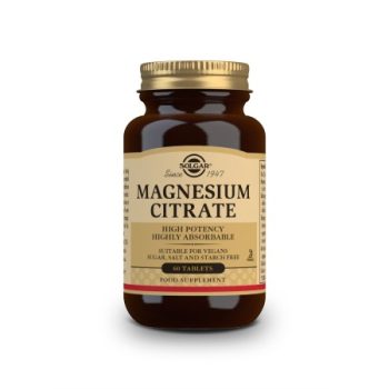 Solgar Magnesium Citrate 200mg Συμπλήρωμα Διατροφής με Κιτρικό Μαγνήσιο για την Καλή Λειτουργία των Μυών & του Νευρικού Συστήματος - Μειώνει τις Κράμπες, 120tabs