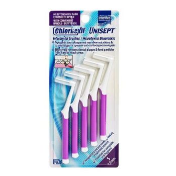 Intermed Chlorhexil Interdental Brushes S 1,0mm Μεσοδόντια Βουρτσάκια Μωβ, 5τμχ