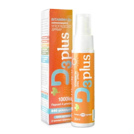Bioplus Υπογλώσσιο Spray Βιταµίνης D3 +K2 Γεύση Βερίκοκο, 1000iu, 30ml, 240 Ψεκασμοί