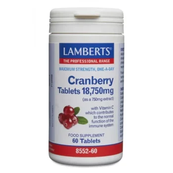 Lamberts Cranberry Tablets Κάψουλες με Κράνμπερι 18.750mg για την Υγεία του Ουροποιητικού 60Caps